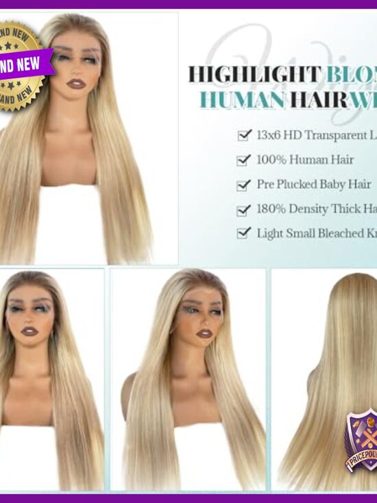 13x6 Lace Front Wig Human Hair 16 Inch Straight 180 Density Pre Plucked main image 5